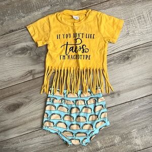 Baby girl 6-9m set “If you don’t like tacos 🌮 I’m nacho type”